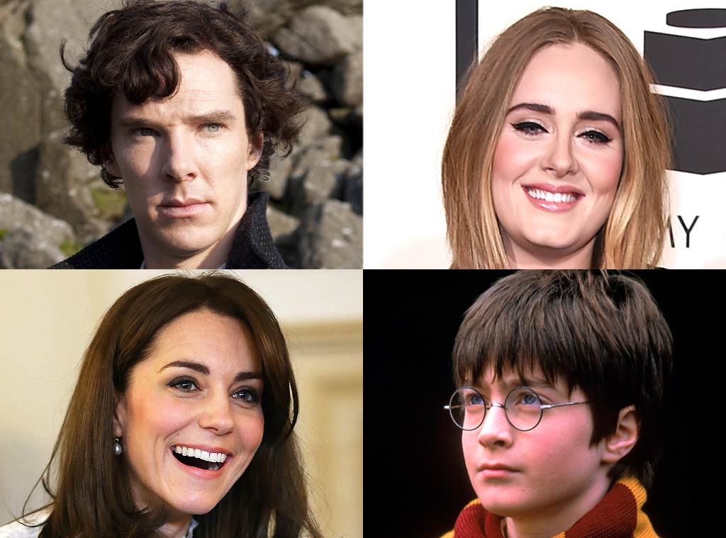 Kate Middleton, Benedict Cumberbatch, Adele, Daniel Radcliff, British Things Kate Middleton, Benedict Cumberbatch, Adele, Daniel Radcliff, British Things